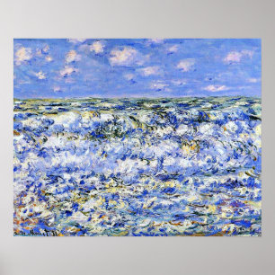 Monet - Vågor bryts, berömd konstverk Poster
