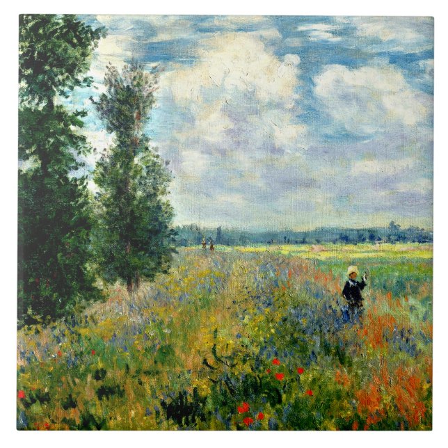 Monet - Vallmo fält, Argenteuil Kakelplatta (Framsidan)