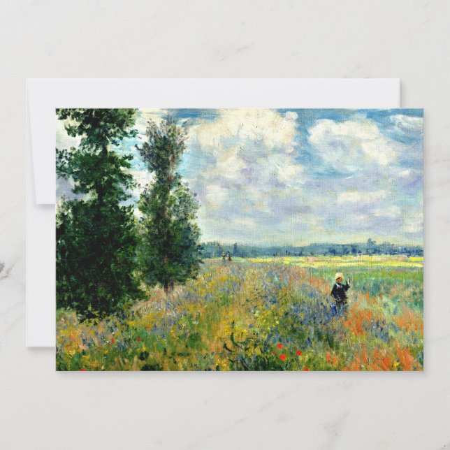 Monet - Vallmo fält, Argenteuil Kort (Framsida)
