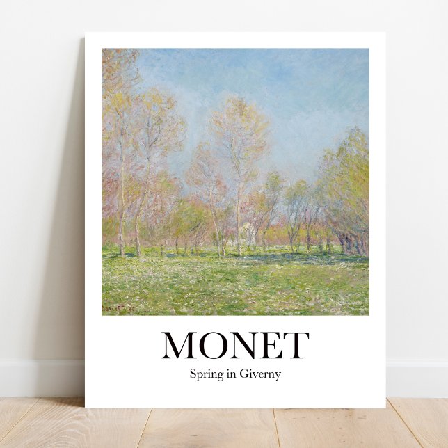 Monet Vår i Giverny Art Print Poster (Monet's Blooming Spring in Giverny. Museum-quality poster)