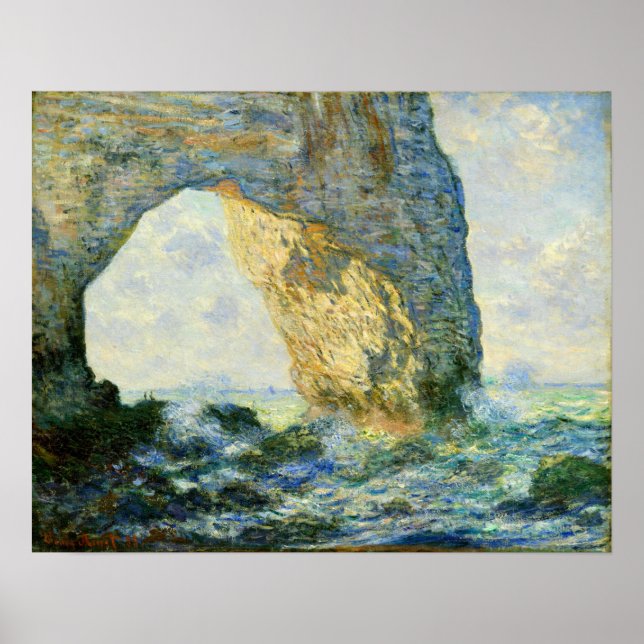 Monet - Västern Manneport Sten Arch Etretat Poster (Framsidan)
