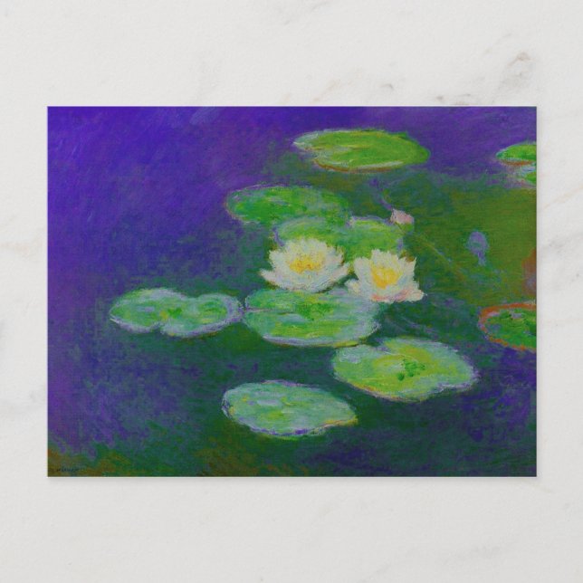 Monet Vatten Lilies 1897 vykort (Framsida)