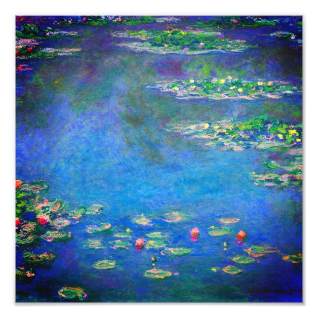 Monet Vatten Lilies 1906 Fototryck (Framsidan)