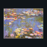 MONET Vatten Lilies 1916 brite hues POSTCARD Vykort<br><div class="desc">Fransk Impressionistisk målare, Claude Monet målade denna Vatten Lilies - 1916 ursprungligen som en olja på målarduk från sin egen bakgård i tidigt 1900-talets Frankrike. Eftersom han var 76 år gammal när han målade upp den här vatten-dammskapningen, gick Monets katarakter framåt och ändrade hans uppfattning om färg. Ju värre hans...</div>