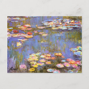 MONET Vatten Lilies 1916 brite hues POSTCARD Vykort
