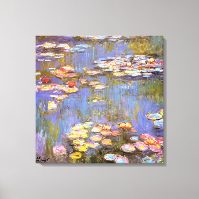 MONET VATTEN LILIES 1916 brite Stretched Canvas Ar (Framsida)