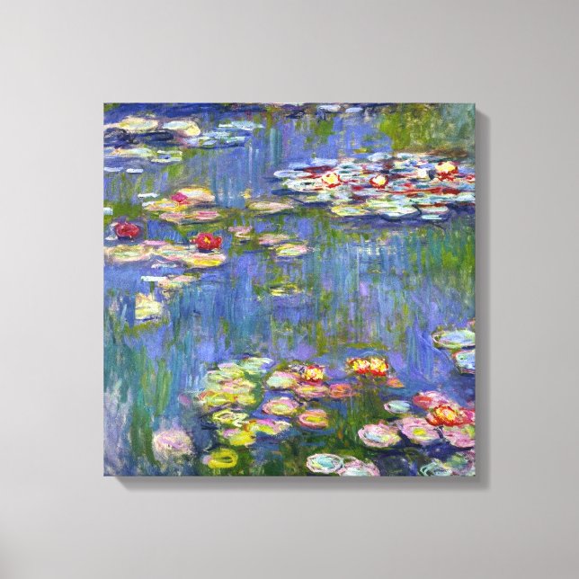 Monet Vatten Lilies 1916 Canvastryck (Framsida)