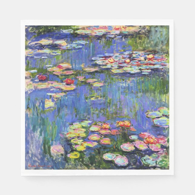 Monet-Vatten Lilies, 1916 Pappersservett (Framsidan)