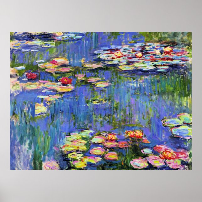 Monet-Vatten Lilies, 1916 Poster (Framsidan)