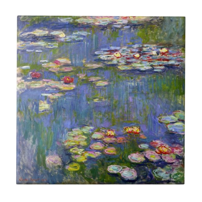 Monet Vatten Lilies 1916 Tile Kakelplatta (Framsidan)
