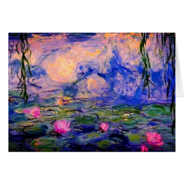 Monet vatten lilies 1919 art card hälsningskort (Framsidan Horizontal)