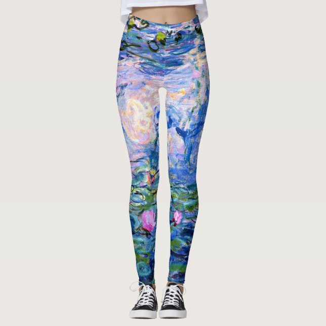 Monet: Vatten Lilies 1919, berömd Leggings (Framsida)