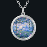 Monet: Vatten Lilies 1919, berömd Silverpläterat Halsband<br><div class="desc">Claude Monet: Vatten Lilies Red,  1919,  vacker bra konsmålning</div>
