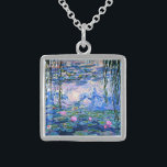 Monet: Vatten Lilies 1919, berömd Sterling Silver Halsband<br><div class="desc">Claude Monets berömd,  Vatten Lilies 1919.</div>