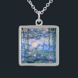 Monet: Vatten Lilies 1919, berömd Sterling Silver Halsband<br><div class="desc">Claude Monets berömd,  Vatten Lilies 1919.</div>