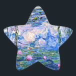 Monet - Vatten Lilies 1919, bra konsmålning Stjärnformat Klistermärke<br><div class="desc">Vatten Lilies 1919,  populär bra konsmålning av Claude Monet</div>