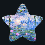 Monet - Vatten Lilies 1919, bra konsmålning Stjärnformat Klistermärke<br><div class="desc">Vatten Lilies 1919,  populär bra konsmålning av Claude Monet</div>