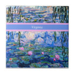 Monet - Vatten Lilies 1919-mallen Kakelplatta<br><div class="desc">Claude Monets berömd-målning,  Vatten Lilies,  1919,  mall,  redo att anpassa sig. Lägg i namn i ställe i Virginia.</div>