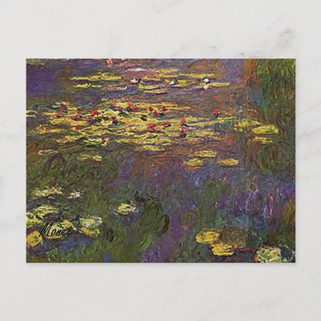 Monet Vatten Lilies 1920-vykort Vykort (Framsida)