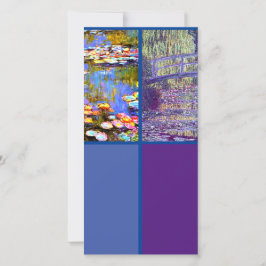 Monet, Vatten Lilies, Art Bookmark Card Kort