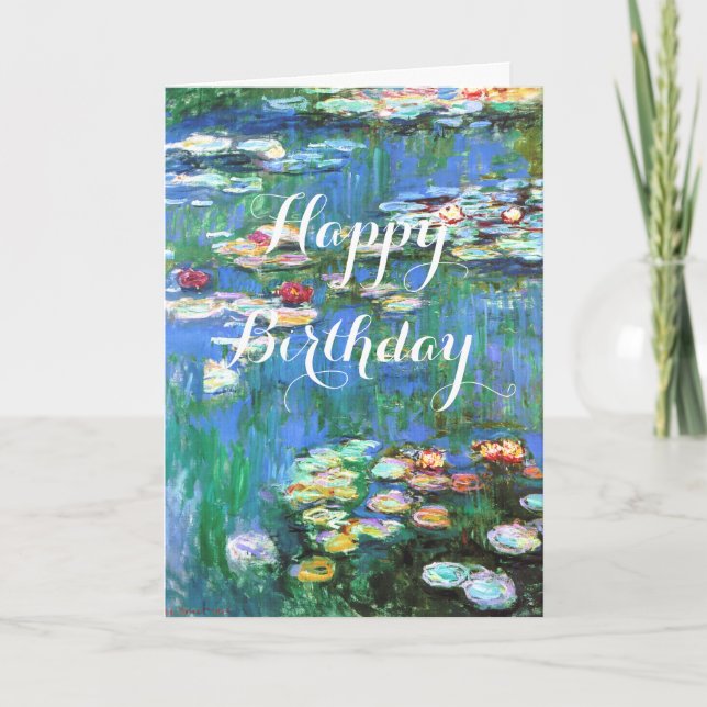 Monet Vatten Lilies Birthday Kort (Framsida)