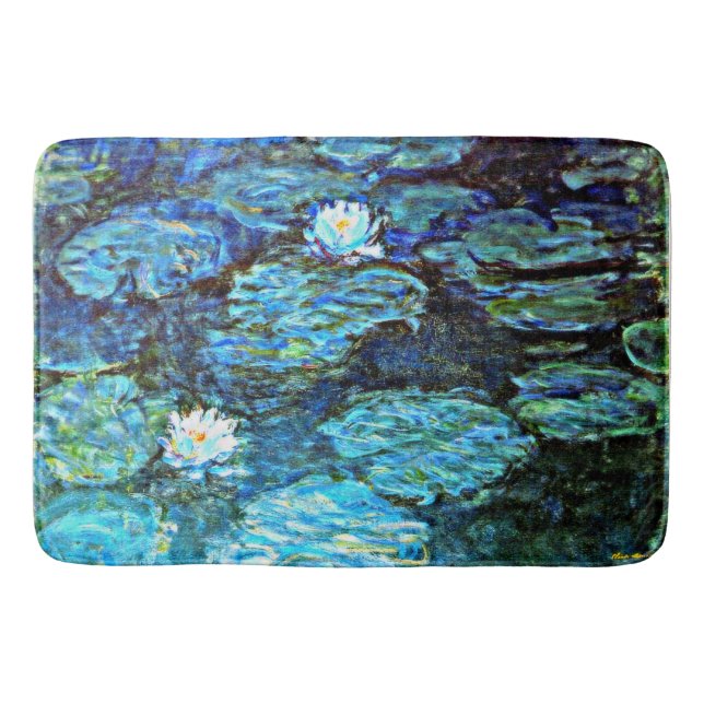 Monet - Vatten Lilies (blå) Badrumsmatta (Framsidan)
