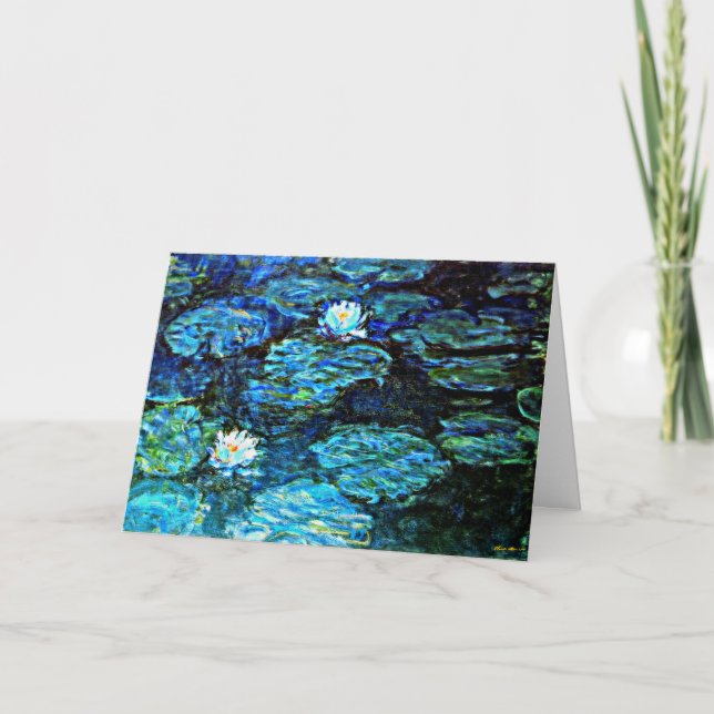 Monet - Vatten Lilies (blå) Kort (Framsida)