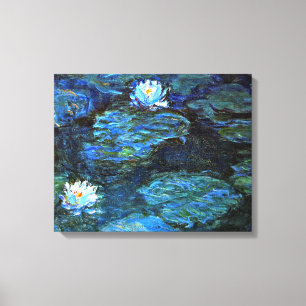 Monet - Vatten Lilies (blått) Canvastryck