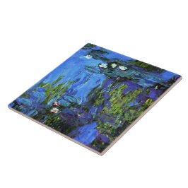 Monet - Vatten-Lilies, blue indigo, Kakelplatta