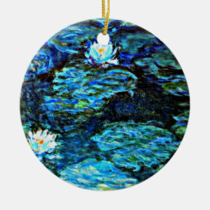 Monet - Vatten Lilies, Blue Julgransprydnad Keramik