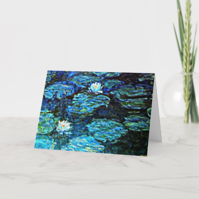Monet - Vatten Lilies Blue Kort (Framsida)