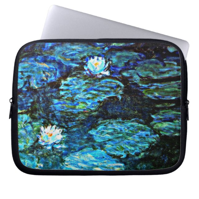 Monet - Vatten Lilies, Blue Laptop Fodral (Framsidan)