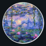 Monet Vatten Lilies Fine Art Knopp<br><div class="desc">Claude Monet var en av grundarna av Franskens Impressionistiska målning i utomhuslandskap. Detta är en av hans många dammmålningar i vatten som visar reflektionen från himlar ovan,  med viftande besvär grenar hängande över dammen och de blommor som flyter i vatten.</div>