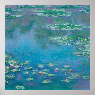 Monet Vatten Lilies Impressionist Painting Poster