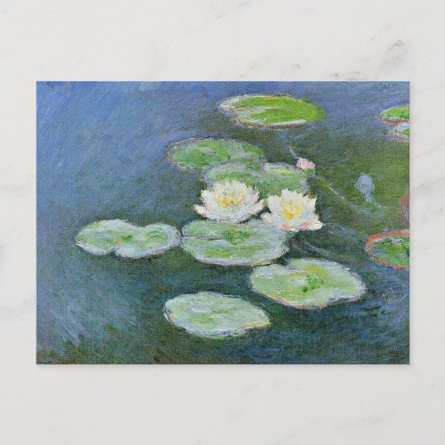 Monet - Vatten Lilies, kvällseffekt, Vykort (Framsida)