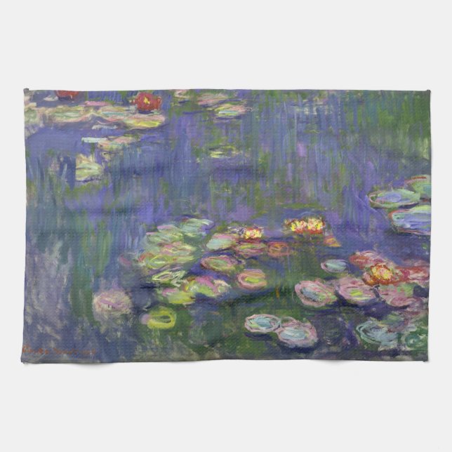 Monet Vatten Lilies mästerverk målning Kökshandduk (Horisontell)
