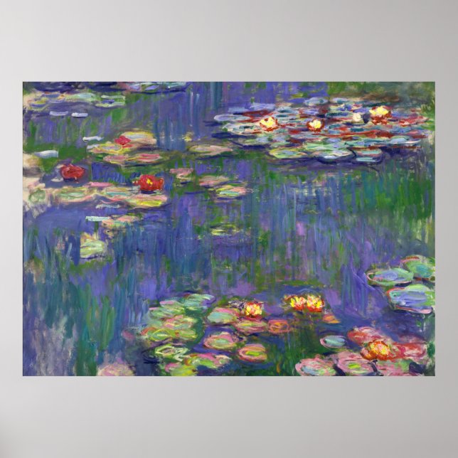 Monet Vatten Lilies mästerverk målning Poster (Framsidan)