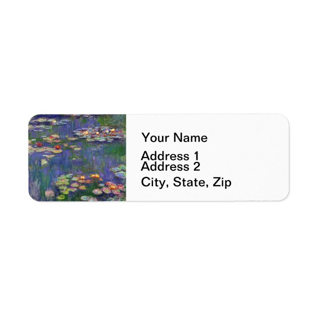 Monet Vatten Lilies mästerverk målning Returadress Etikett (Framsidan)