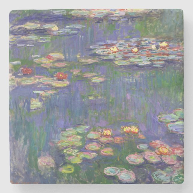 Monet Vatten Lilies mästerverk målning Stenunderlägg (Framsidan)