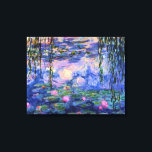 Monet Vatten Lilies med damreflexioner Canvastryck<br><div class="desc">Claude Monet var en av grundarna av Franskens Impressionistiska målning i utomhuslandskap. Detta är en av hans många dammmålningar i vatten som visar reflektionen från himlar ovan,  med viftande besvär grenar hängande över dammen och de blommor som flyter i vatten.</div>