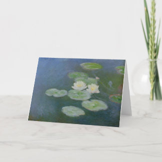 Monet vatten-lilies-night-effect-1899 blommor tack kort