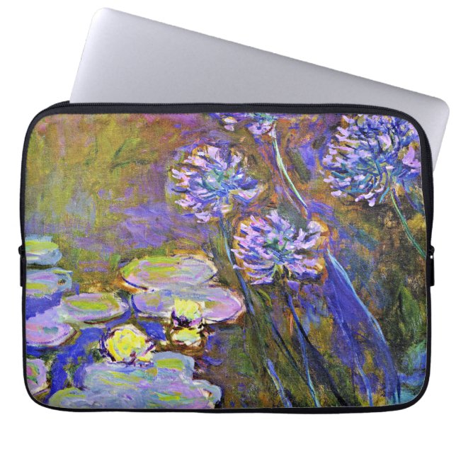 Monet - Vatten Lilies och Agapanthus Laptop Fodral (Framsidan)