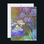 Monet - Vatten Lilies och Agapanthus Vykort<br><div class="desc">Claude Monets berömd,  Vatten Lilies och Agapanthus.</div>