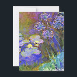Monet - Vatten Lilies och Agapanthus Vykort<br><div class="desc">Claude Monets berömd,  Vatten Lilies och Agapanthus.</div>