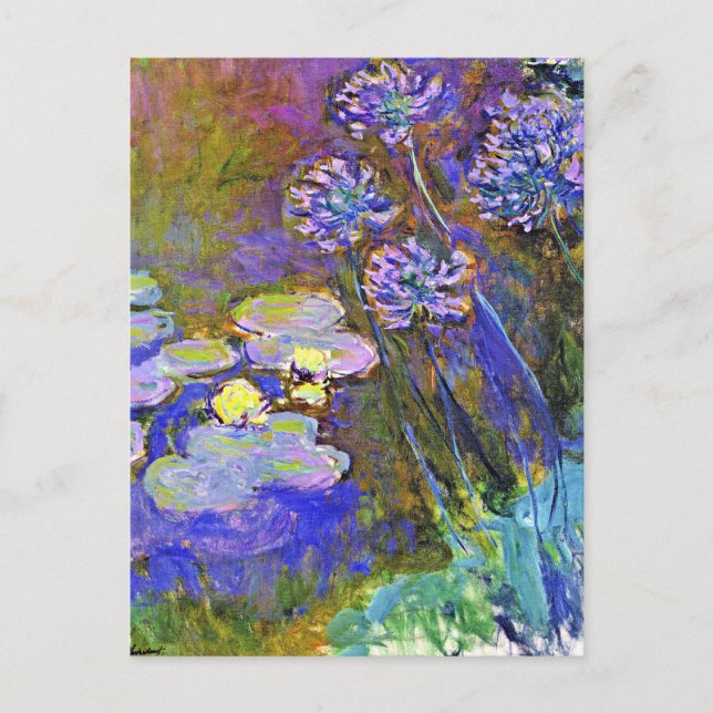 Monet - Vatten Lilies och Agapanthus Vykort (Framsida)