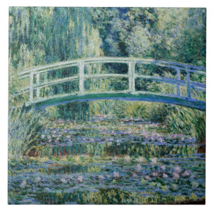 Monet - Vatten Lilies och japanska bron Kakelplatta