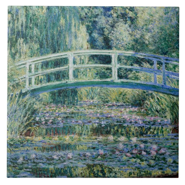Monet - Vatten Lilies och japanska bron Kakelplatta (Framsidan)
