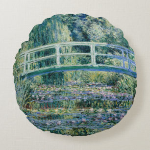 Monet - Vatten Lilies och japanska bron Rund Kudde
