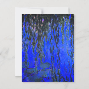 Monet Vatten Lilies och Weeping Willow Grenar Inbjudningar