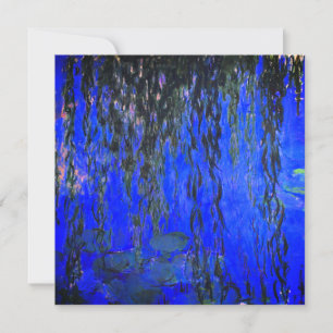 Monet Vatten Lilies och Weeping Willow Grenar Inbjudningar